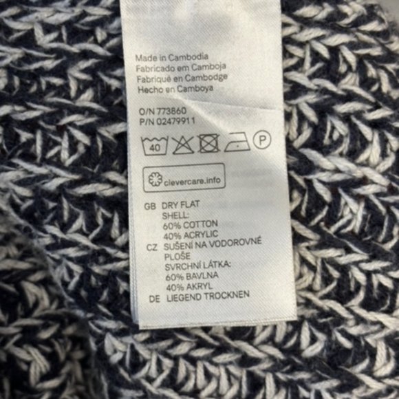 H&M Black/White Blend Cable Knit Sweater (Size M) - Picture 6 of 6
